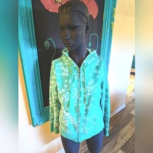 Turquoise Flower Hoodie